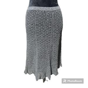CYNTHIA Cynthia Steffe Knitted A Line Skirt Sz M Gray Romantic Boho